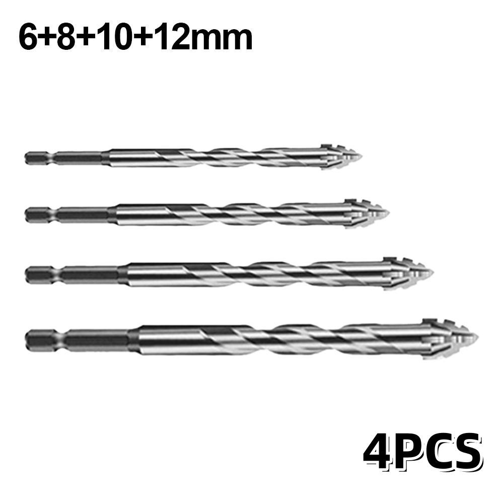 

4PCS Twist Drill Bit Lengthened Fast Chips Removal Round Shank Professional Drilling Bit Group for Tapping 4-pcs