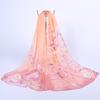 Lenço de Pescoço de Chiffon Fino Macio com Estampa Floral da Moda Mulheres Viagem Praia Xale
