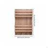 Wood Mail Organizer Double Layer Key Rack with Hooks Wooden Wall Holder for Entryway, Hallway,