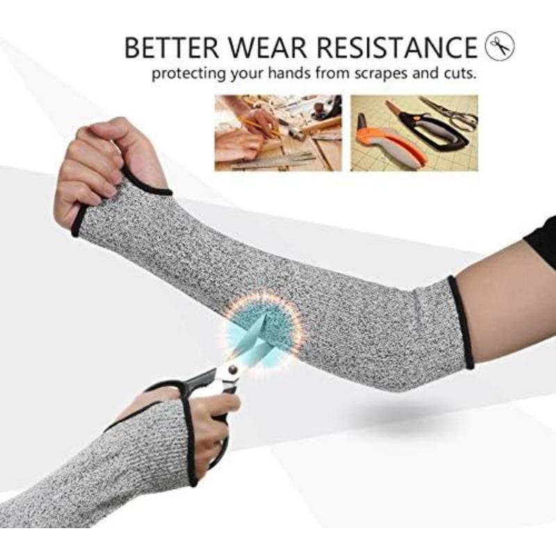 Cut Resistant Arm Sleeves HPPE ANSI/EN388 Certified Anti-Puncture Bracers Breathable Forearm Guard Designed for Glass Factory Carpentry
