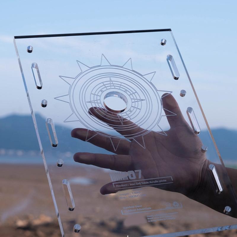 Multifunktionale Campingtisch-Einheit Platine Tragbar Acryl Klar Tischplatte Tischzubehör für Camping Licht