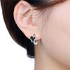 Orstarry S925 Silver Earring Vintage Style Carved Vine Black Zircon Hoop Earring For Women Birthday Gift Silver Jewelry