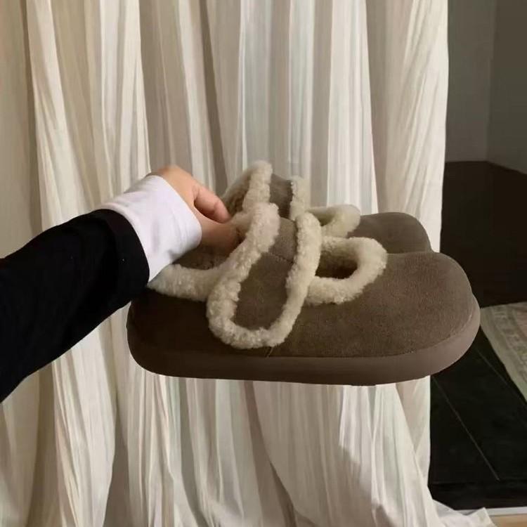 Winter 2025 New Sampo Lamb Fur Potatoes Mary Jane Comfortable Versatile Fur Integrated Snow Cotton Shoes