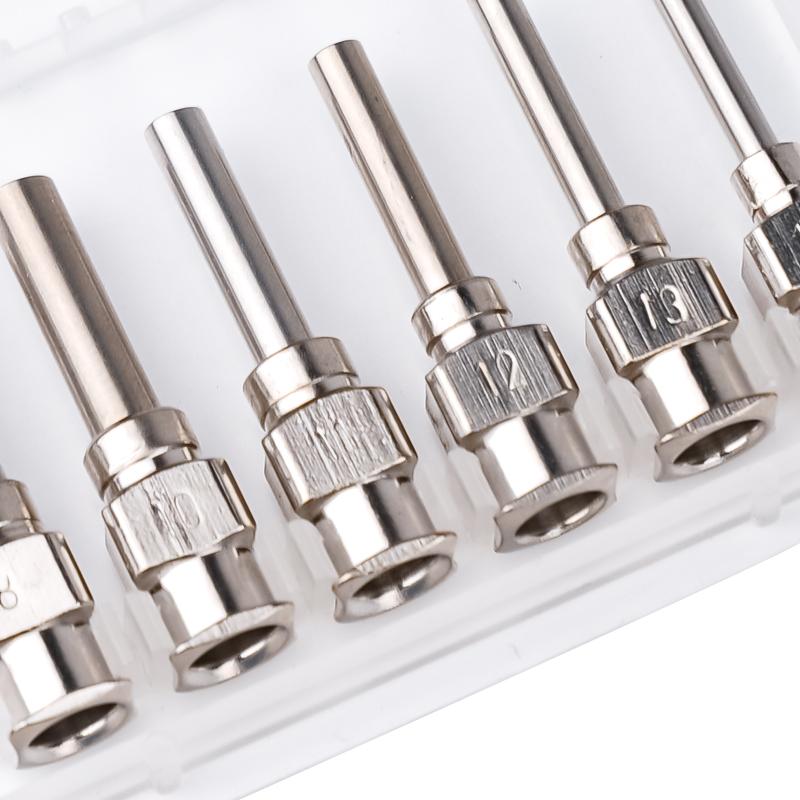 12PCS 1/2 Inch Dispensing Needle Stainless Steel 8G To 30G Blunt Tip Needle Injection Needle For High Temperature Hand Tool