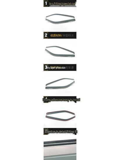 2020 Hongguang MINI EV PC Rain Deflector with 3D Stainless Steel Bright Strip Decorative Sticker