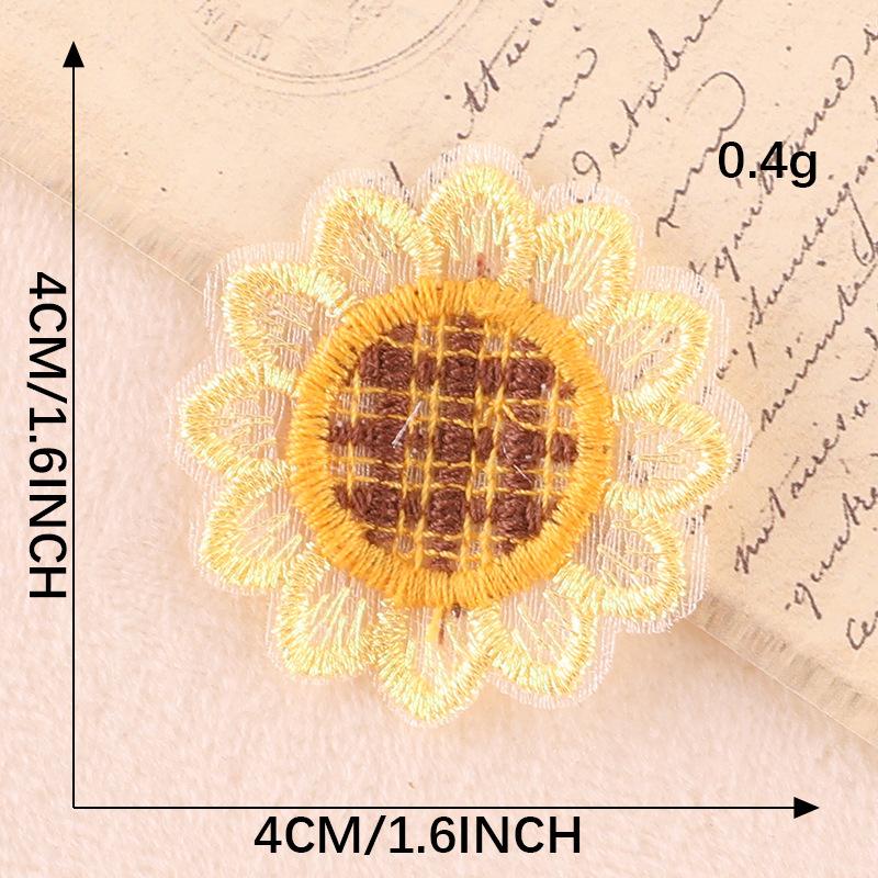 Computer Embroidery Label Can Be Sunflower Flower Cloth Label Clothing Accessories Hand Account Diy Accessories Accessories Embroidery Cloth Sticker
