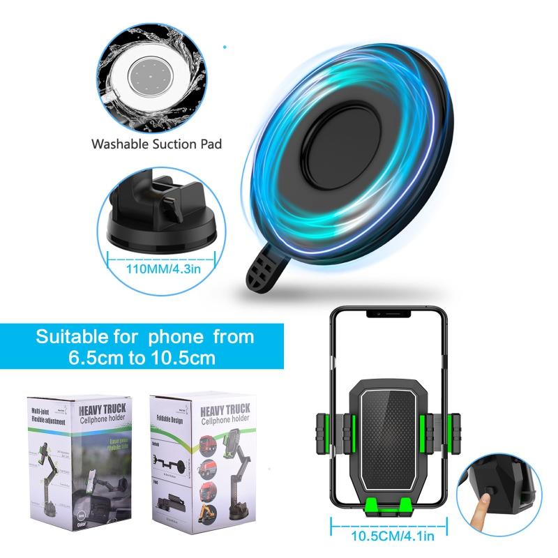 Universal Car Phone Mount Holder with Adjustable Height Long Arm Heavy Duty Suction Cup for Truck AUTO Dashboard Cell Phone