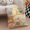 fresh aesthetic CCatsSoup Cushion Cover Throw Pillow Cover Hidden Button Durable Polyester Chair Cushion