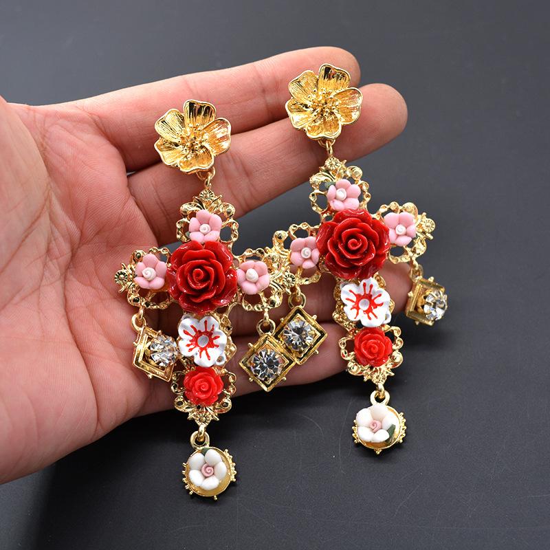 

Серьги в стиле ретро в стиле барокко, серьги с кисточками, тканые длинные серьги ручной работы из бисера, серьги в стиле дворцовой живописи маслом 1