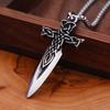 Fashion Vintage Nordic Sword Necklace for Men Stainless Steel Viking Celtic Knot Pendant Locomotive Amulet Jewelry