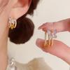 Gold Plated Pearl  Earrings Vintage Circle Earrings  Women Gifts