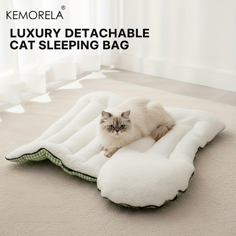  New Fuzzy for cat Sleeping Bag - All-Enclosed Removable Multi-Use for cat Bed Winter Warmth Washable For Cat Dog Rest