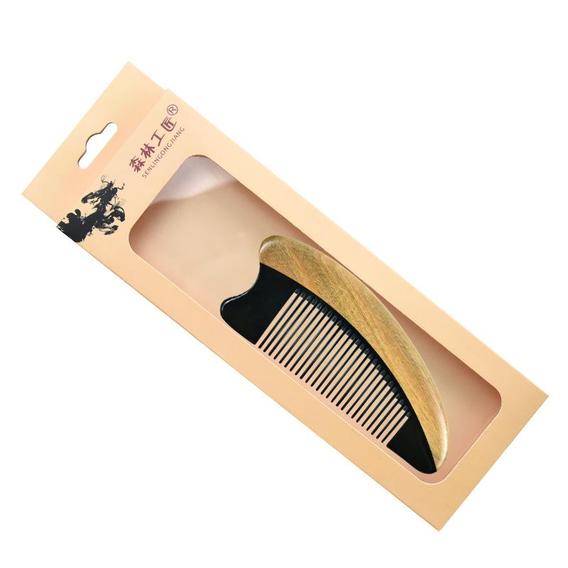 Portable Jade Sandalwood and Cow Horn Comb for Men & Women - Free Custom Engraving Gift Comb
