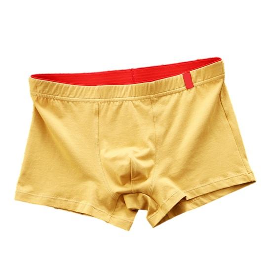 Yousheng Men Boxer Underwear Mid-rise Elastic Waistband U-Convex Shorts Briefs Soft Fabric Smooth Stitching Basic Panties