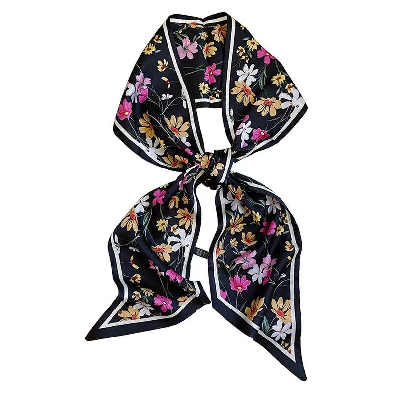 Luxus Design Pferde Muster Seiden Schal Stirnband Halstuch Foulard Weibliche Haarschals Nackenbinde Dünne Schals Weiches Satin Dame