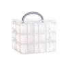 Adjustable Stackable Compartment Slot For Organizing Toys Jewelry Accessories Plastic Storage Box 3 Tier 18-Grid Transparent
