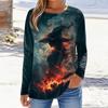 Women's Halloween Graphic Pullover Sweatshirt Long Sleeve Crew Neck Casual Top for Fall and Winter Seasonal Wear