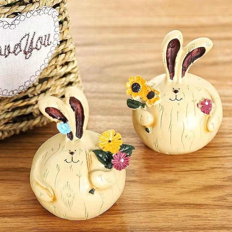 

Украшение в виде толстого кролика в виде воздушного шара, статуэтка из смолы, художественное ремесло, пасхальный декор, для книжной полки, дома, гостиной, офиса, шкафа D 14X10X10CM жёлтый