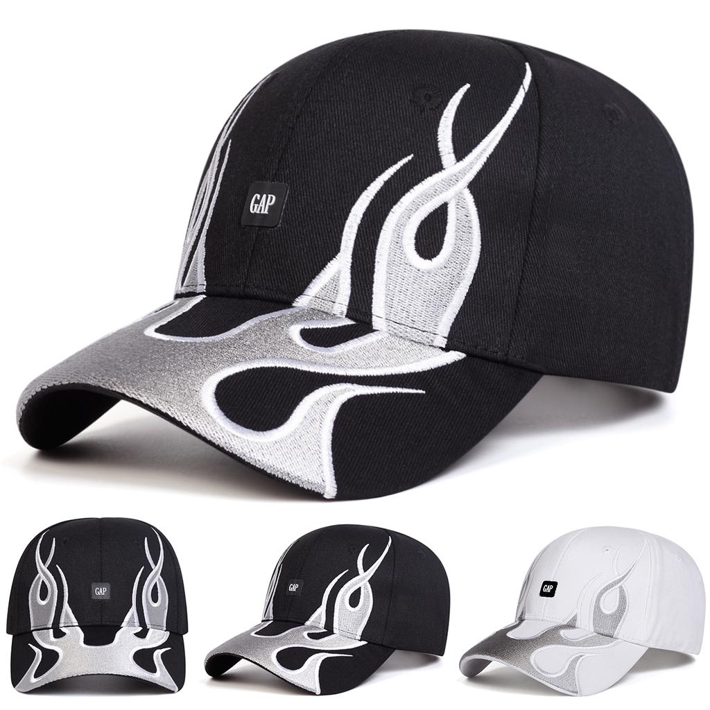 Unisex GAT Letter Flames Embroidery Hip Hop Baseball Hat Personality Caps Spring Autumn Outdoor Leisure Hats Travel Accessories for Women Men