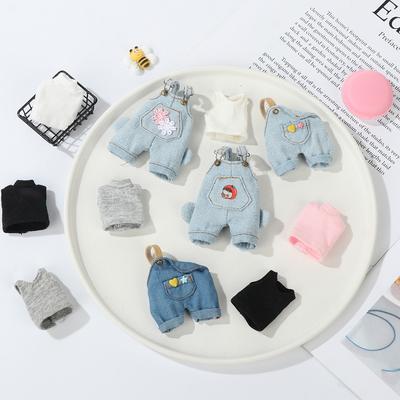 Cute Miniature Jeans Daily Casual Wear Blouse Shirt Vest Bottom Handmade Doll Pants For 1/12 Doll Clothes Accessories