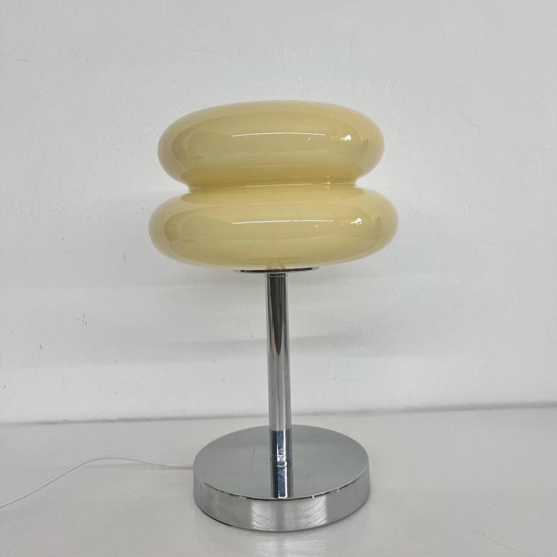 Lampada da tavolo in vetro Macaron, dimmerabile tricromatica, lampade per l'atmosfera del soggiorno, protezione degli occhi, luce notturna, decorazione per il comodino della camera da letto della ragazza