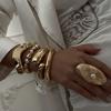 Meter Sense Fashion Trend Alloy Smooth Water Drop Hug Bracelet, Irregular Hollow Winding Ring