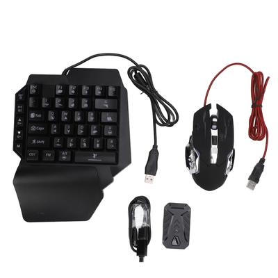 One Handed RGB Gaming Keyboard and Backlit Mouse Combo 3 In 1 Mobile Game Combo Pack for Home