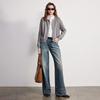Chuyu Women's Color-block Hand-knit Cardigan