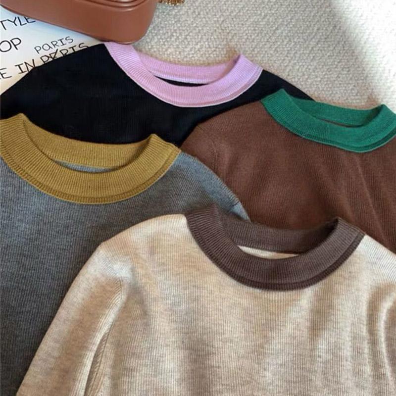 Genser for kvinner høst vinter fortykket pullover varm strikket elastisk langermet oversized genser topper