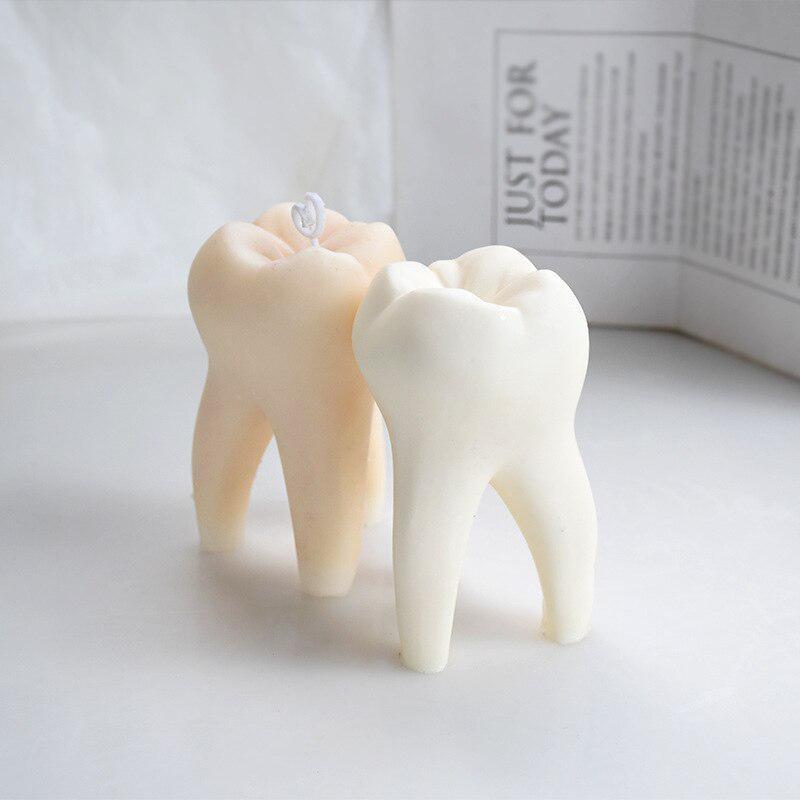 Große 3D Dental Silikon Kerze Form Simulation Zähne Aromatherapie Gips Harz Seife Backform Home Art Deco Party Ornament