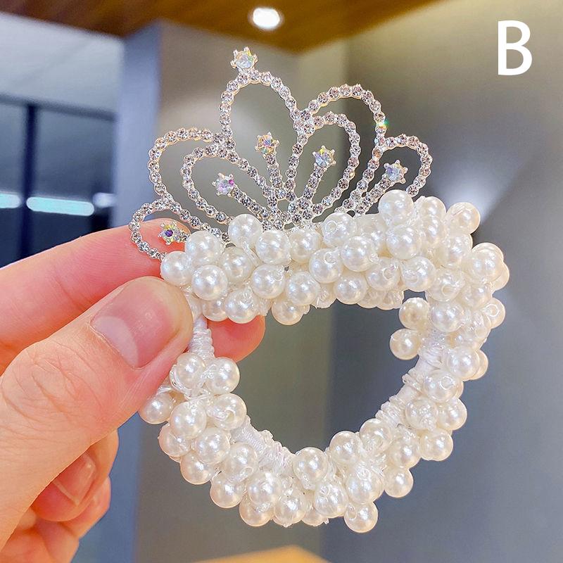 Holčička Roztomilá gumička Korunka čelenka Pearl Head Lanko Květina Lanko do vlasů Princezna Prsten do vlasů Novinka