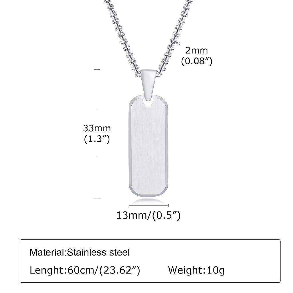 Collares Personalizados con Letra Inicial A-Z para Hombres Niños, Colgante de Barra Vertical de Acero Inoxidable Impermeable, Cadena de Caja 50/55/60cm