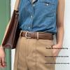 2023 Women's Genuine Leather Black Pin Buckle Wide Belt for Jeans