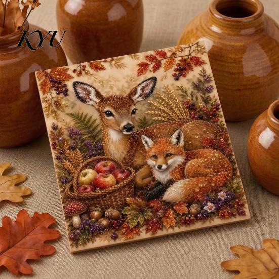 Creative Family Craft Activity Autumn Faux Pearl Painting Kit, DIY Pumpkin Turkey Art Set Sunflower 3D Wall Kit for Handmade Fall Home Decor