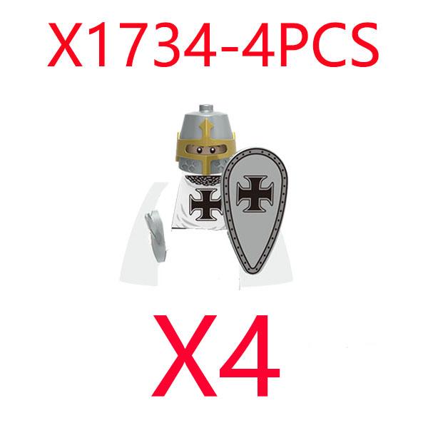 MOC Mittelalterliche Burg Grüner Drachenritter Figuren Bausteine Antiker Römischer Soldat Waffe Schild Kriegspferd Jungen Spielzeug Geschenk K149