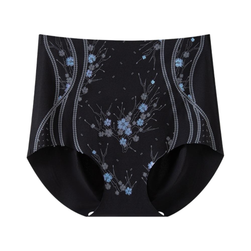 High Waist Butt Lifter Briefs Flowers Tummy Control Underwear Breathable Seamless Underpants  Women