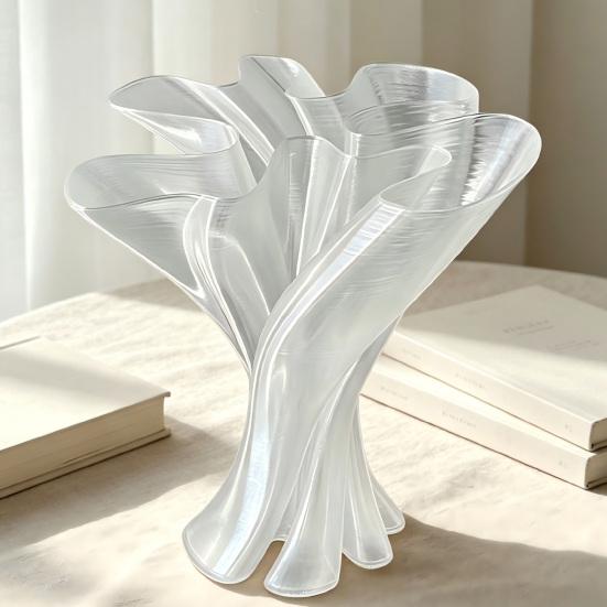 Stylish Room Decor for Bedroom Twisted Flower Vase, 3D Printed Irregular Vases Table Decor, Creative Holiday Gifts Lovers Modern Decorative Vase Home
