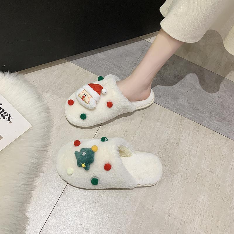 Fashion Women's Slippers Round Toe Flat Shoes for Women Closed Toe Slip On Indoor Slides Platfoem Fashion Anti-slip Home Cotton Shoes