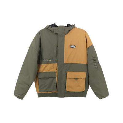 Outdoor Lässig Colorblock Tasche Reißverschluss Kapuzenjacke Herrenjacken Grün VN0A7YJ7KCZ
