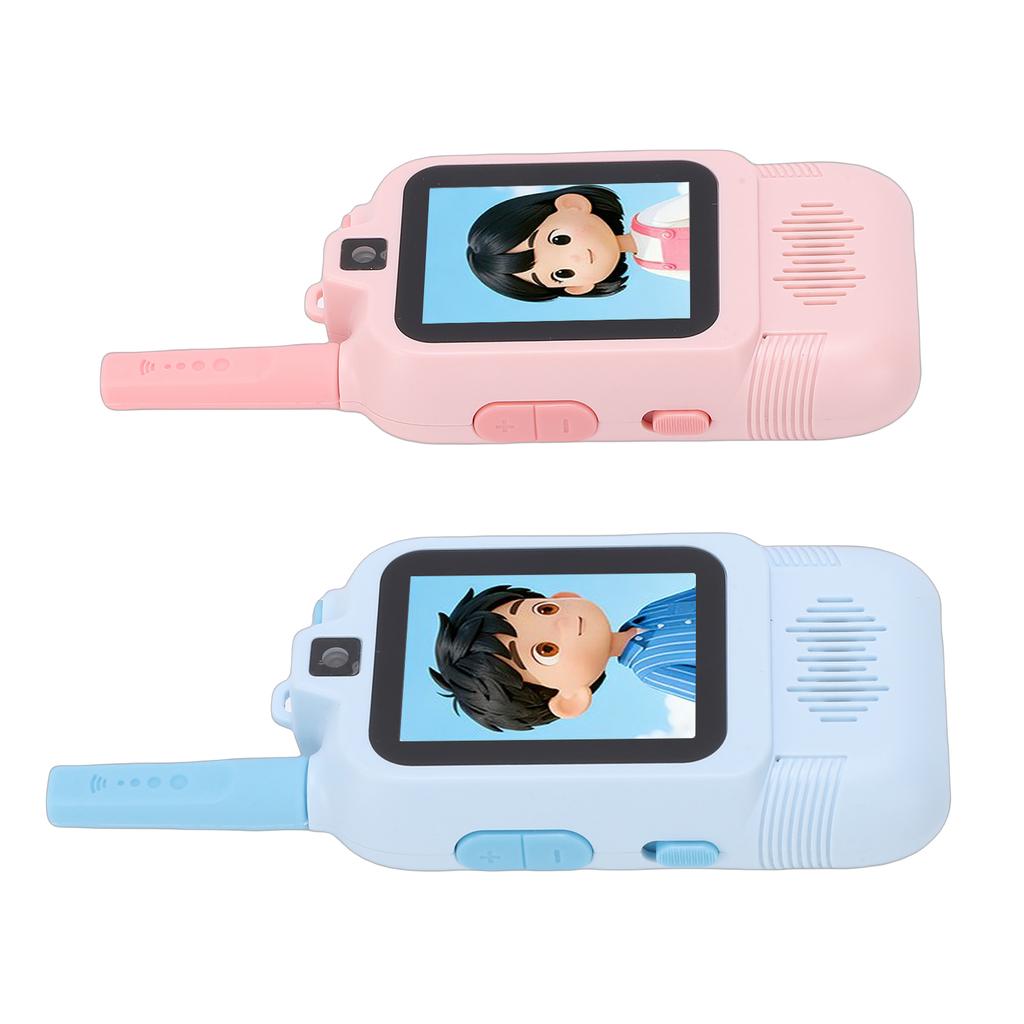 2 Pack Kids Video Intercom Rechargeable Long Distance 2 Way Radio with Dual Cameras Voice Changer for Indoor Outdoor