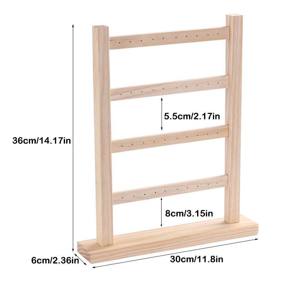 Organizzatore in Legno a 4 Strati Espositore per Oggetti di Scena Fotografica Gioielli Orecchini Ciondoli Collane Supporto Espositore Stoccaggio Showroom