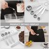 4Pcs Stainless Steel Measuring Spoons Set Long Handle Kitchen Measure Tool  Coffee Measuring