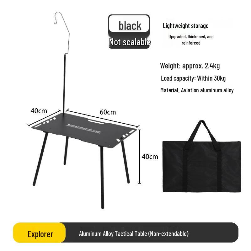 Portable Aluminum Tactical Table: Lightweight, Multifunctional, Height-Adjustable for Camping and Picnics