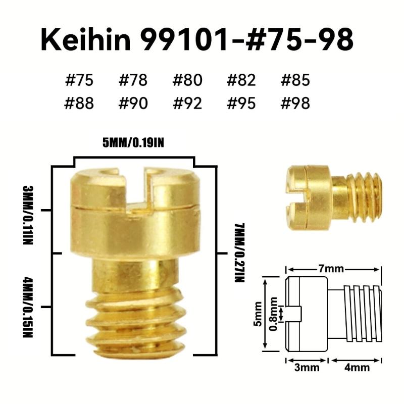 10Pcs Motorcycle Carburetor Main Jet Kit Easy Installation Carburetor Carb Main Jet Motorbike Replacement Accessories