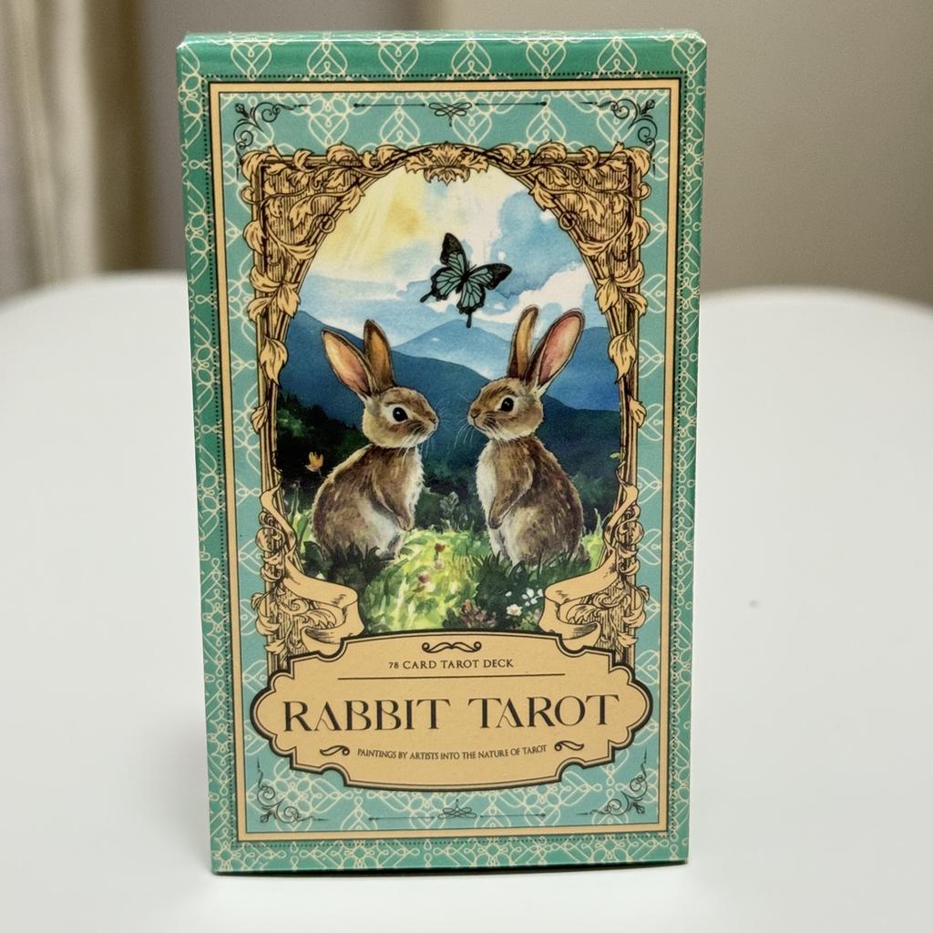 Rabbit Tarot Deck 78pcs Board Games English Watercolor Cards Cute Divination Cards