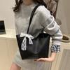 New solid color trendy shoulder bag large capacity portable tote bag simple fashion underarm bag women's bag