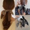 New Arrivals Open Run Flower Ribbon scRunchie Layered Silky Hair Tie