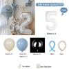27Pcs Macaron Series Blue Cake Balloon Flower Set Suitable For Birthday Parties Engagements Weddings And Party Supply