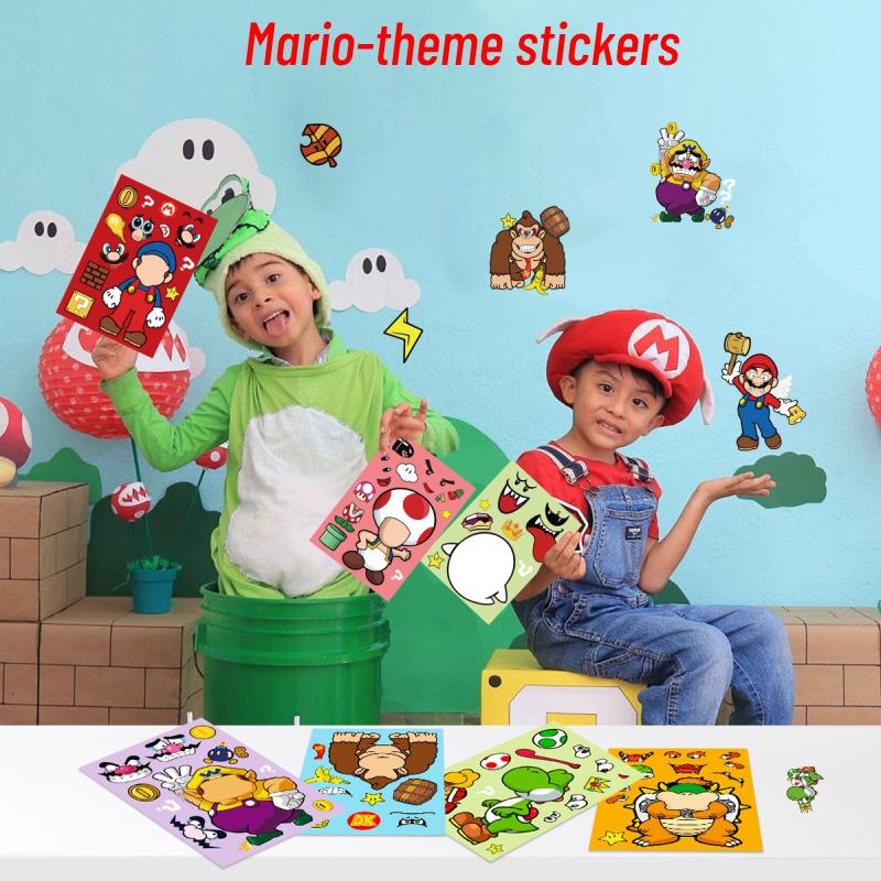 Super Mario Cartoon Stickers Fun And Interactive Puzzle Stickers For Parent-child Bonding