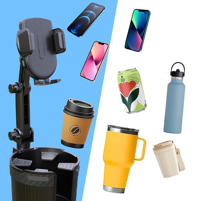 Car Cup Holder with Large Insulation for Phone and Beverage - New Design